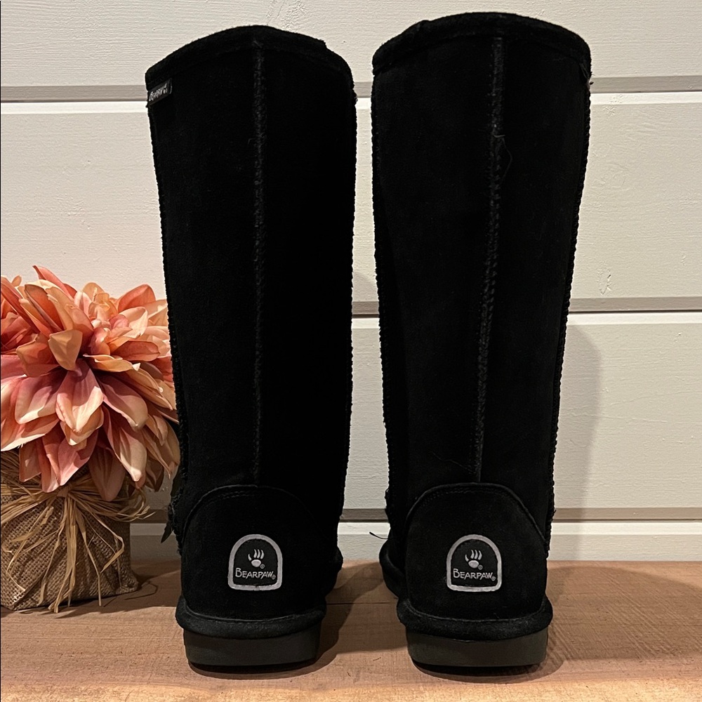 BearPaw Women's Tall Black Winter Boots
